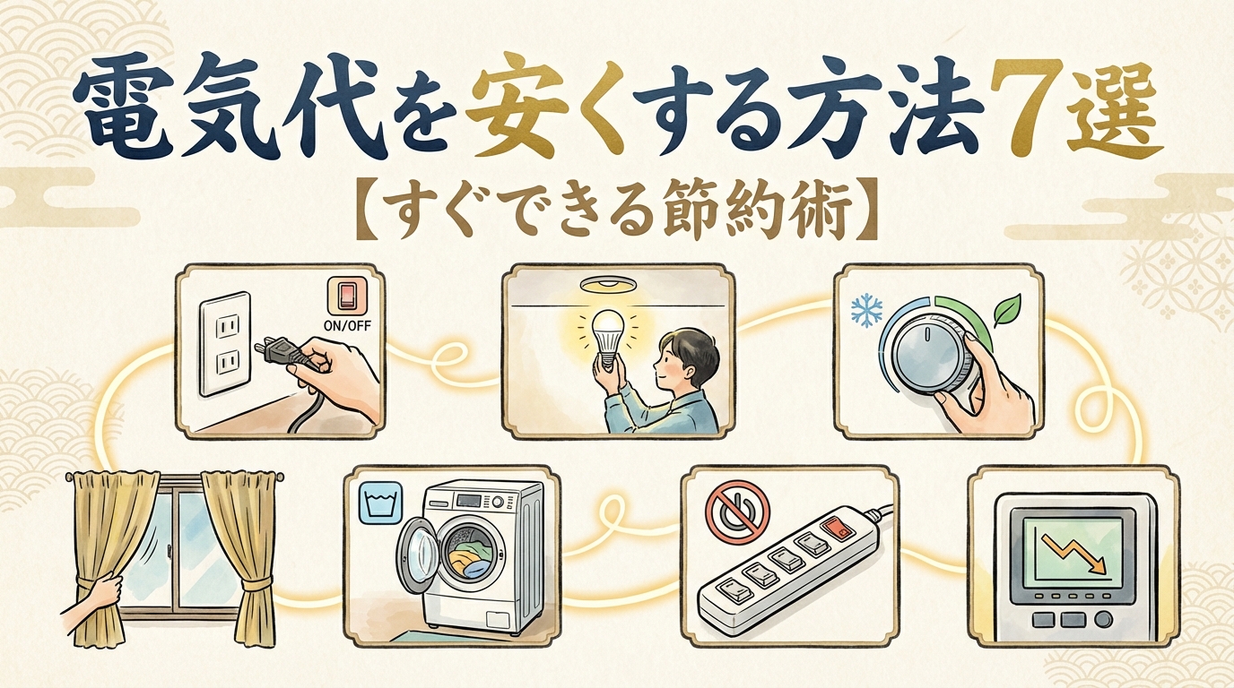 電気代を安くする方法7選【すぐできる節約術】