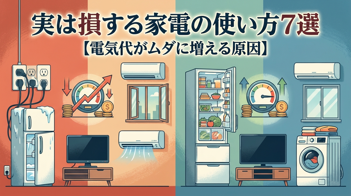 実は損する家電の使い方7選【電気代がムダに増える原因】