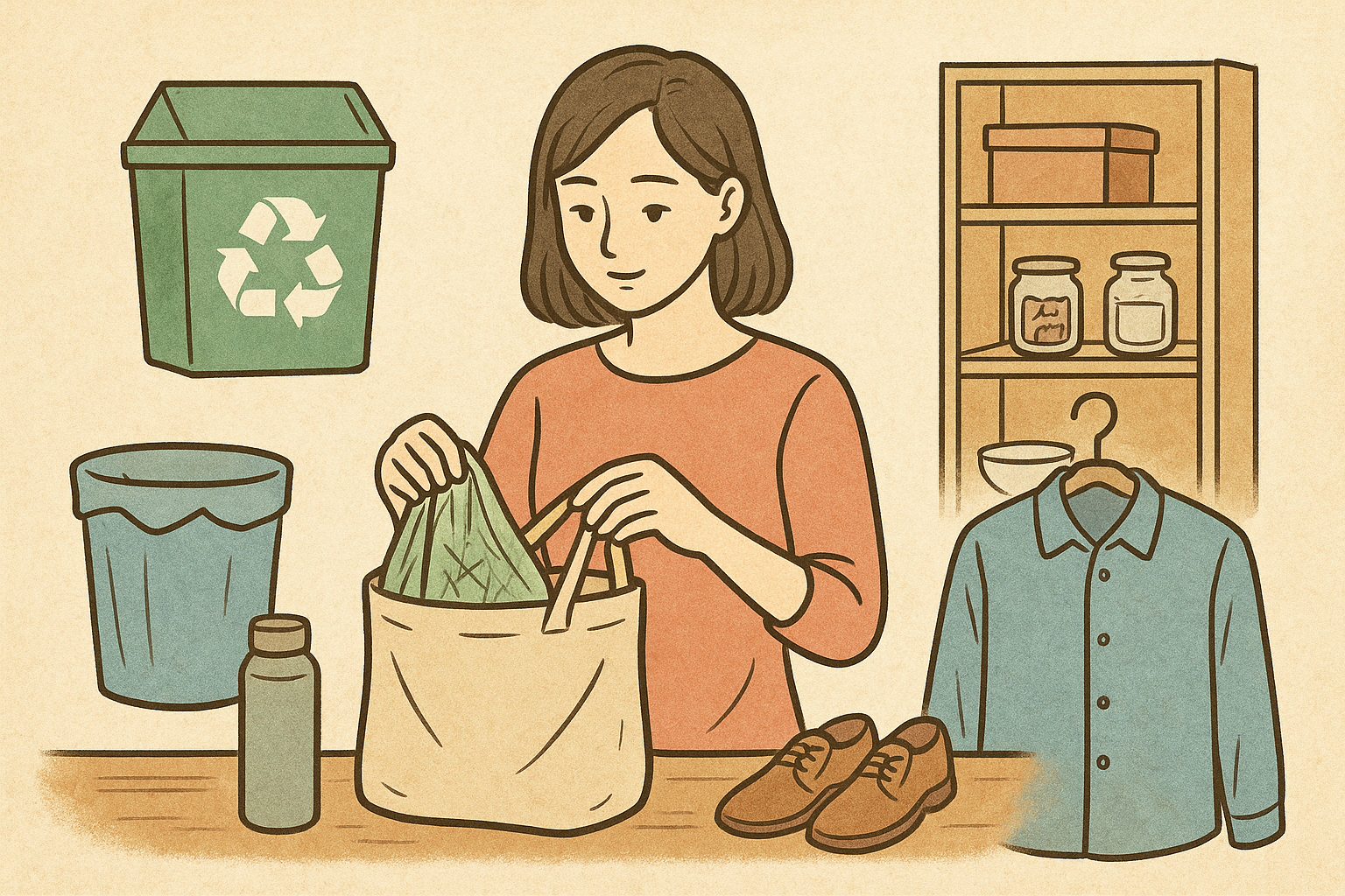 ゴミを減らすコツは「断る・再利用・修理」の3原則にあります